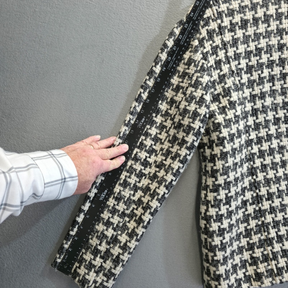 Chico's Women's Black/White Wool Blend Full Zip Weave Jacket Size 2-(L or XL) - Picture 9 of 9